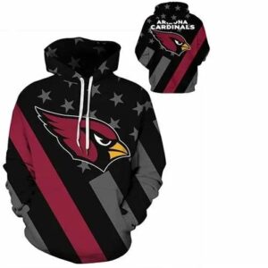 NFL Arizonna Cardinals American Flag 3D Hoodie, NFL Hoodie