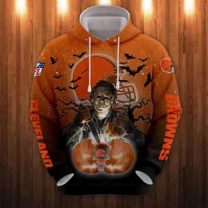 Cleveland Browns Halloween Movie All Over Print Hoodie 1, NFL Hoodie Cleveland Browns Halloween Movie All Over Print Hoodie 1, NFL Hoodie