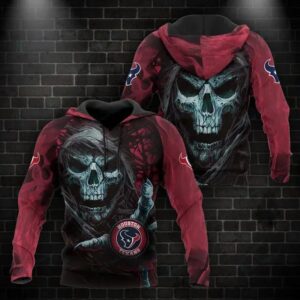 NFL Houston Texans Skull 3D Hoodie, NFL Hoodie