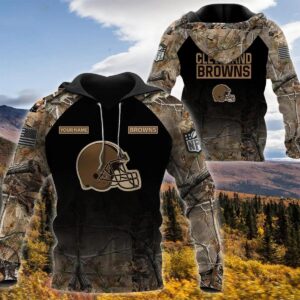 Cleveland Browns Personalized Hunting Camo 3D Hoodie, NFL Hoodie