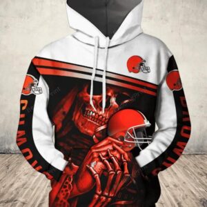 Cleveland Browns Skull 3D Hoodie, NFL Hoodie