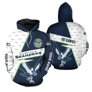 Custom Name Seattle Seahawks 3D Hoodie, NFL Hoodie