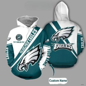 Custom Philadelphia Eagles Fly Eagles Fly Hoodie Pullover, NFL Hoodie