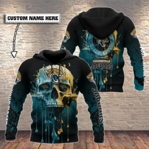 NFL Jacksonville Jaguars Skull Personalized 3D Hoodie, NFL Hoodie