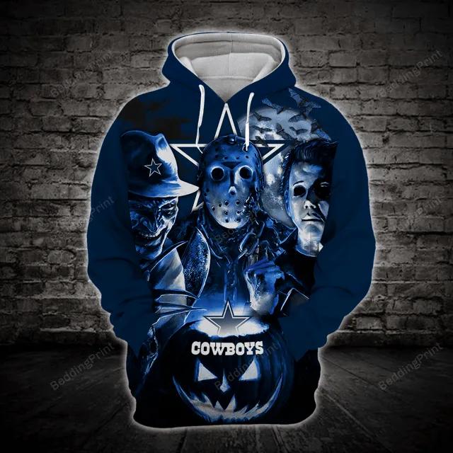 Dallas Cowboys Halloween Movie 3D Hoodie, NFL Hoodie Dallas Cowboys Halloween Movie 3D Hoodie, NFL Hoodie