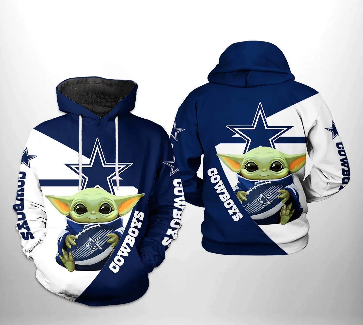 Dallas Cowboys NFL Baby Yoda 3D Hoodie, NFL Hoodie Dallas Cowboys NFL Baby Yoda 3D Hoodie, NFL Hoodie