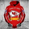 NFL Kansas City Chiefs Logo 3D Hoodie 10, NFL Hoodie