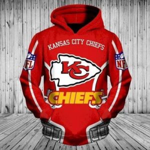 NFL Kansas City Chiefs Logo 3D Hoodie 10, NFL Hoodie
