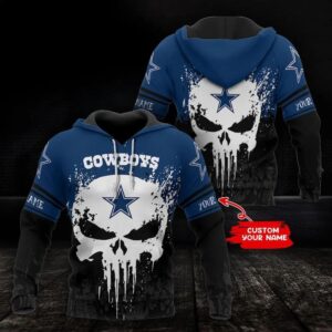 Dallas Cowboys Punisher Skull Personalized 3D Hoodie, NFL Hoodie
