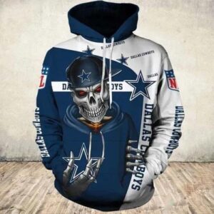 Dallas Cowboys Skull Hoodie 3D, NFL Hoodie
