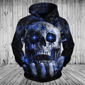 Dallas Cowboys Skull 3D Hoodie 1, NFL Hoodie