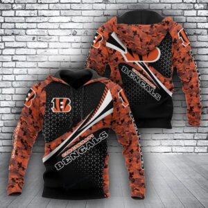 NFL Cincinnati Bengals Logo 3D Hoodie 13, NFL Hoodie