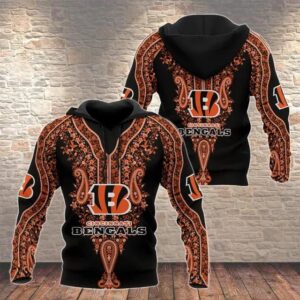 NFL Cincinnati Bengals Logo 3D Hoodie 6, NFL Hoodie