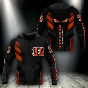 NFL Cincinnati Bengals Logo 3D Hoodie 9, NFL Hoodie