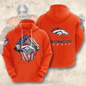 Denver Broncos Blood Inside Me Heart 3D Hoodie, NFL Hoodie