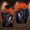 Denver Broncos Death Skull 3D Hoodie, NFL Hoodie
