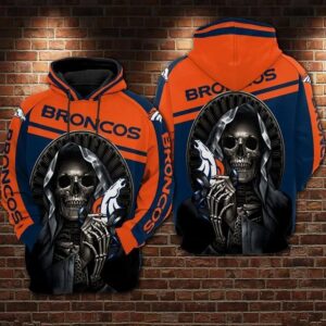 Denver Broncos Death Skull 3D Hoodie, NFL Hoodie