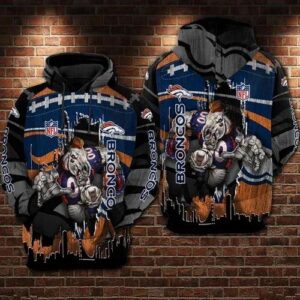 Denver Broncos Mascot 3D Hoodie, NFL Hoodie