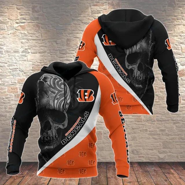 NFL Cincinnati Bengals Skull 3D Hoodie, NFL Hoodie NFL Cincinnati Bengals Skull 3D Hoodie, NFL Hoodie
