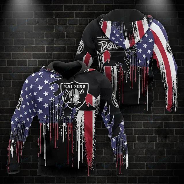 NFL Las Vegas Raiders American Flag 3D Hoodie, NFL Hoodie NFL Las Vegas Raiders American Flag 3D Hoodie, NFL Hoodie