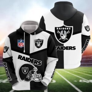 NFL Las Vegas Raiders Logo 3D Hoodie, NFL Hoodie
