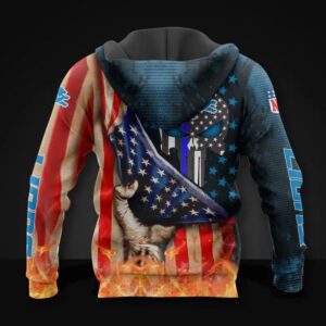 Detroit Lions American Flag All Over Print Hoodie, NFL Hoodie