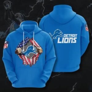 Detroit Lions Blood Inside Me Heart 3D Hoodie, NFL Hoodie