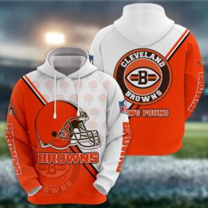 NFL Cleveland Browns Logo 3D Hoodie 10, NFL Hoodie