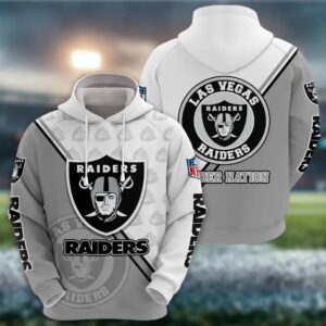 NFL Las Vegas Raiders Logo 3D Hoodie 5, NFL Hoodie