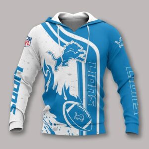 Detroit Lions Fire Ball All Over Print Hoodie, NFL Hoodie
