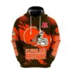 NFL Cleveland Browns Logo 3D Hoodie 2, NFL Hoodie