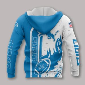 Detroit Lions Fire Ball All Over Print Hoodie, NFL Hoodie