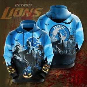 Detroit Lions Horror Halloween 3D Hoodie, NFL Hoodie