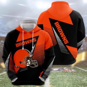 NFL Cleveland Browns Logo 3D Hoodie 6, NFL Hoodie