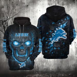 Detroit Lions Lava Skull 3D Hoodie, NFL Hoodie