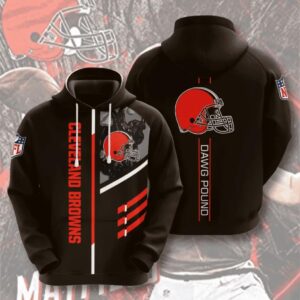 NFL Cleveland Browns Logo 3D Hoodie 7, NFL Hoodie