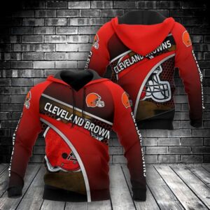 NFL Cleveland Browns Logo 3D Hoodie 8, NFL Hoodie