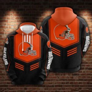 NFL Cleveland Browns Logo 3D Hoodie 9, NFL Hoodie