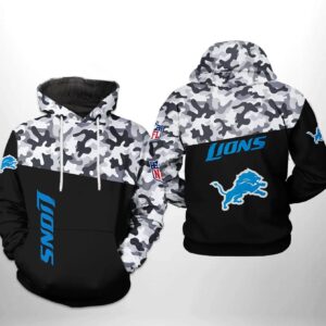 Detroit Lions NFL Camo Veteran Team 3D Hoodie, NFL Hoodie