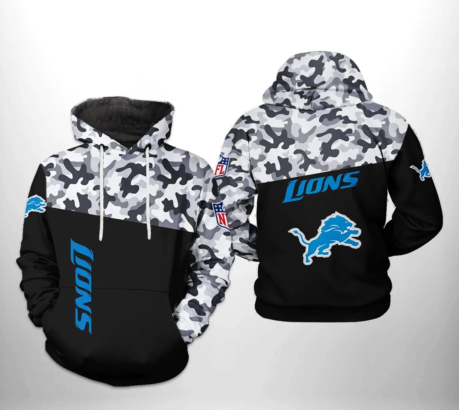 Detroit Lions NFL Camo Veteran Team 3D Hoodie, NFL Hoodie Detroit Lions NFL Camo Veteran Team 3D Hoodie, NFL Hoodie