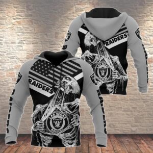 NFL Las Vegas Raiders Skeleton 3D Hoodie, NFL Hoodie