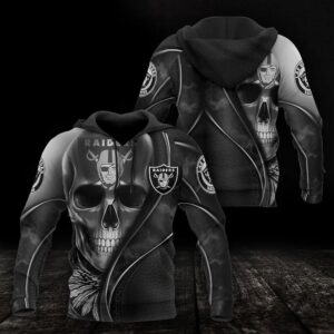 NFL Las Vegas Raiders Skull 3D Hoodie 2, NFL Hoodie