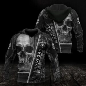 NFL Las Vegas Raiders Skull 3D Hoodie 3, NFL Hoodie