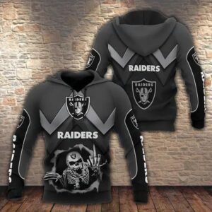NFL Las Vegas Raiders Skull 3D Hoodie 4, NFL Hoodie