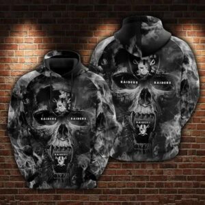 NFL Las Vegas Raiders Skull 3D Hoodie 5, NFL Hoodie