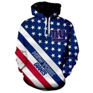 Football Fans American Flag New York Giants 3D Hoodie, NFL Hoodie