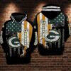 Green Bay Packers Flag New 3D Hoodie, NFL Hoodie