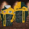 Green Bay Packers Go Pack Go 3D Hoodie, NFL Hoodie