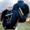 NFL Dallas Cowboys 3D Logo Hoodie 3, NFL Hoodie