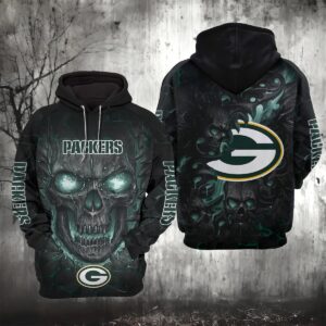 Green Bay Packers Lava Skull 3D Hoodie, NFL Hoodie